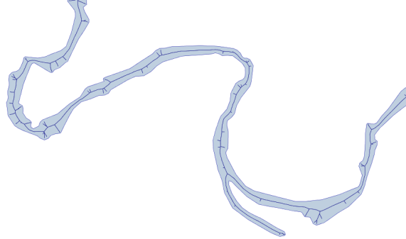 Approximation of straight skeleton/ skeletonization of stream polygon