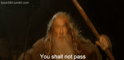 Gandalf the Grey declaring to the Balrog in the Mines of Moria 