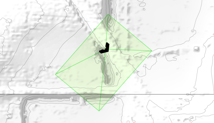 Nadir view of viewing pyramid for individual drone  image