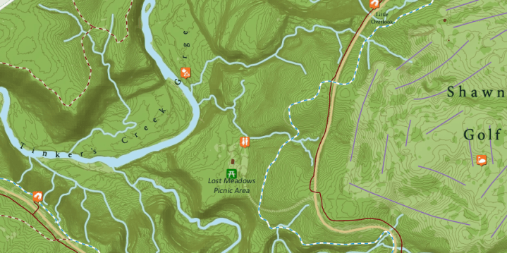 Image showing labeling, contours, vegetation, etc.