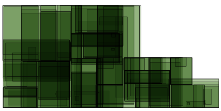 Plaid-like overlay of vertical patches