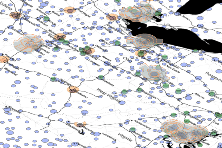 View of all controlled and uncontrolled airspace across Ohio and neighbors.
