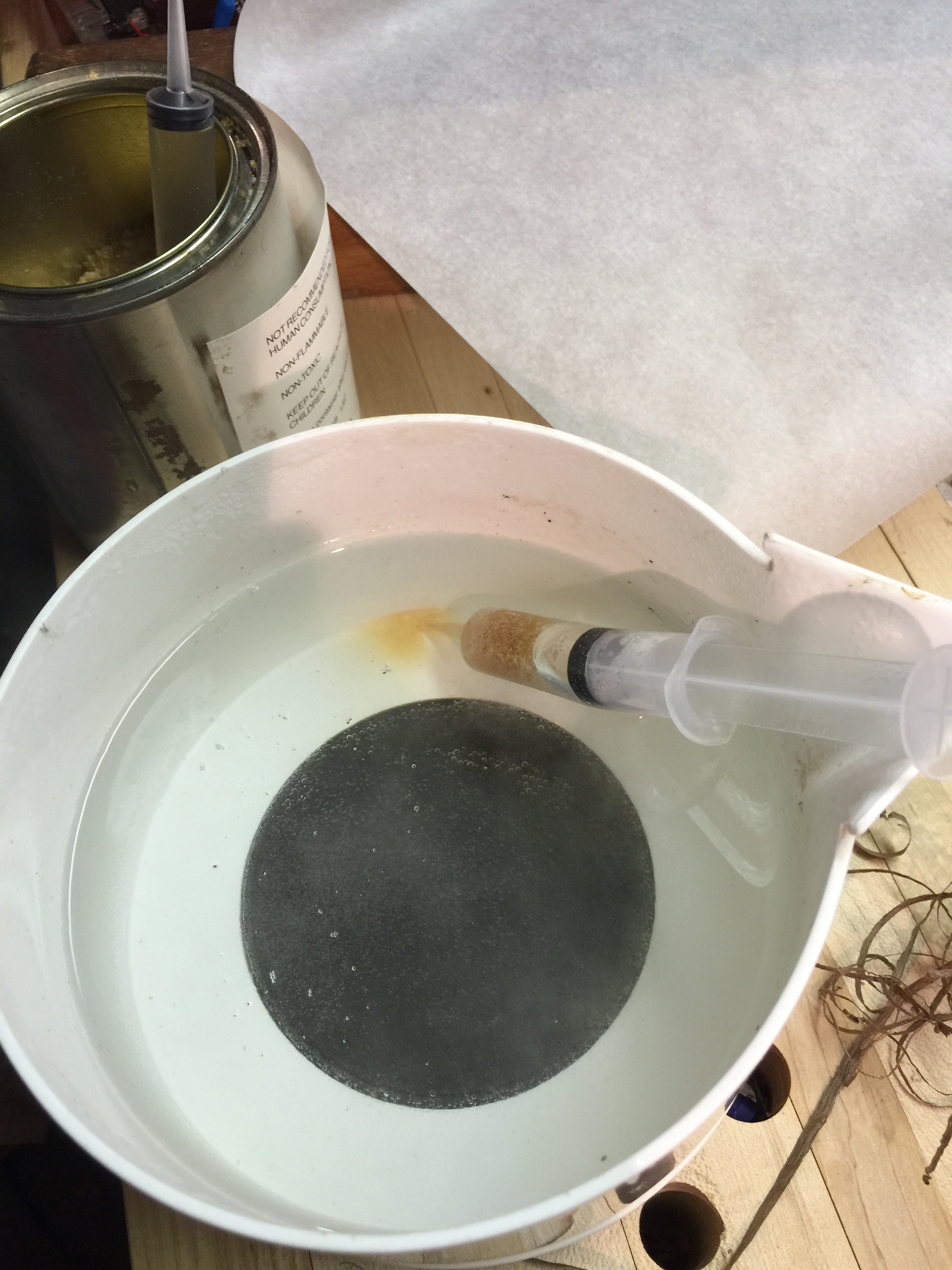 Animal hide glue, one syringe at a time. Animal hide glue can be a pain to use, but get a cheap hot pot like this, some syringes, and make your hot hide glue on the fly. It works beautifully, saves on lost glue, and gives the ideal joint. Animal hide glue is permanent (lasts hundreds or thousands of years) but will come apart with heat and water, and thus can always be repaired.