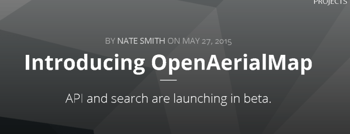 Screenshot of DevelopmentSeed's introductory post for OpenAerialMap