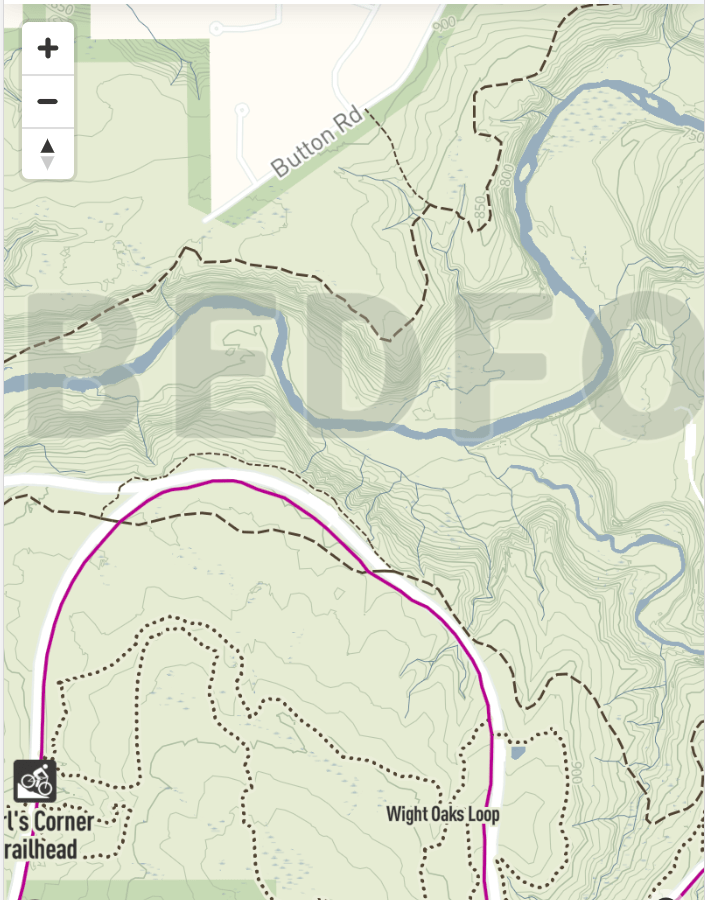 Map showcasing detailed contours in a varied terrain
