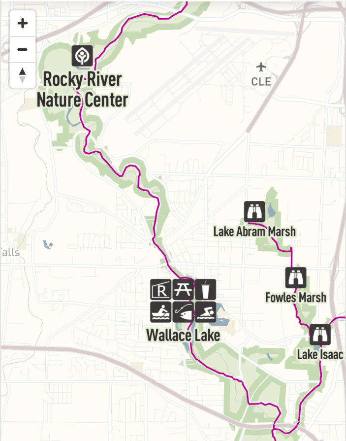 Screen shot of map showing clustered NPS style icons