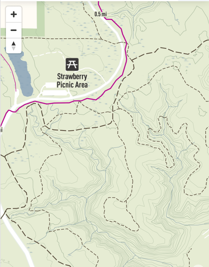Map demonstrating how complicated trail systems require good trail maps