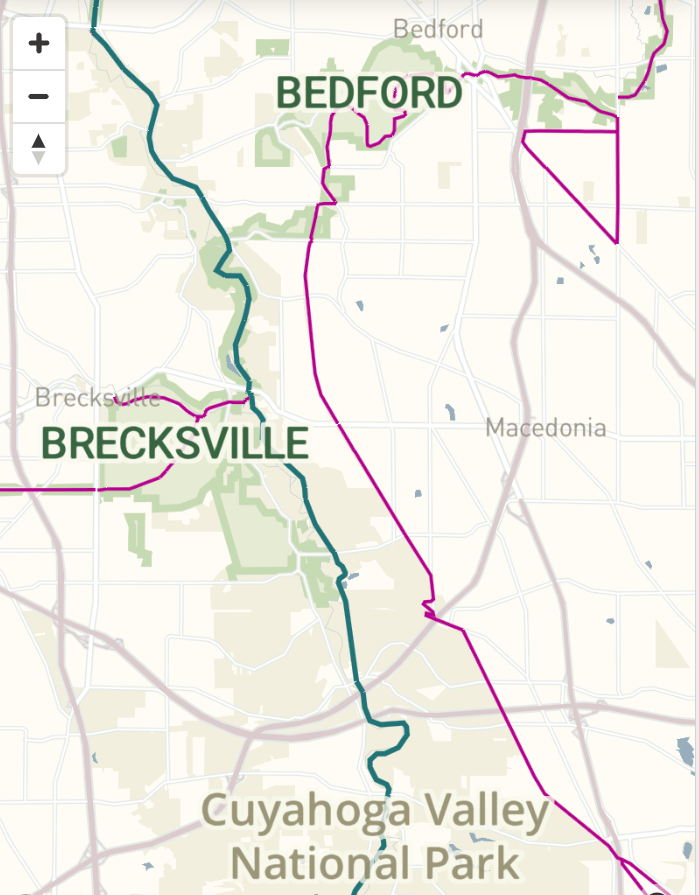 Map showing regional connections