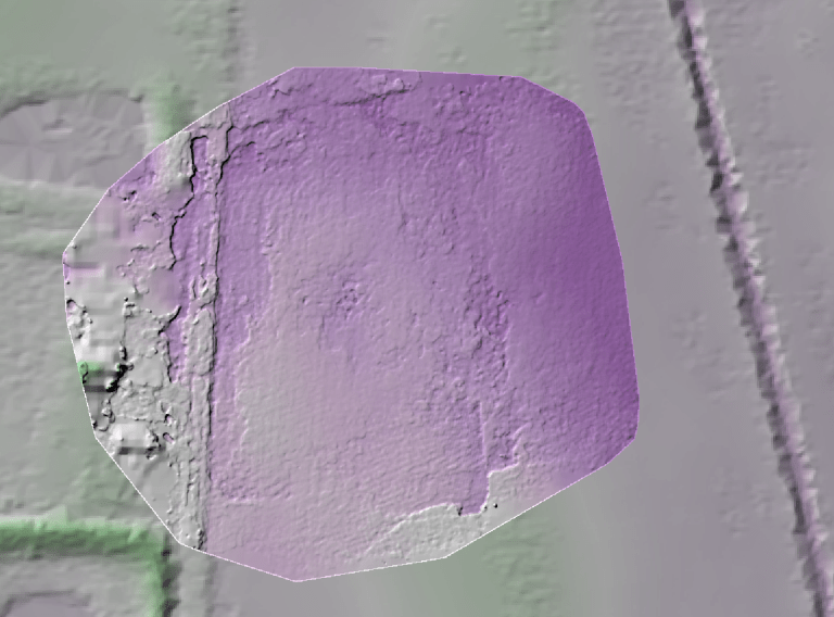 Image showing elevation model from calibration flight